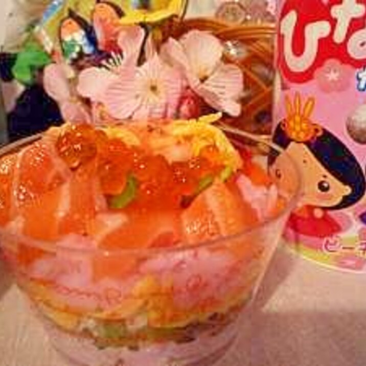 ひな祭り!大人も嬉しい☆サーモンいくらのカップ寿司